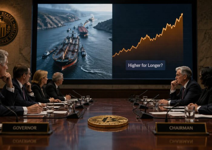 O choque global do petróleo encurralou o Fed poucos dias antes de sua próxima reunião – o que isso significa para o Bitcoin